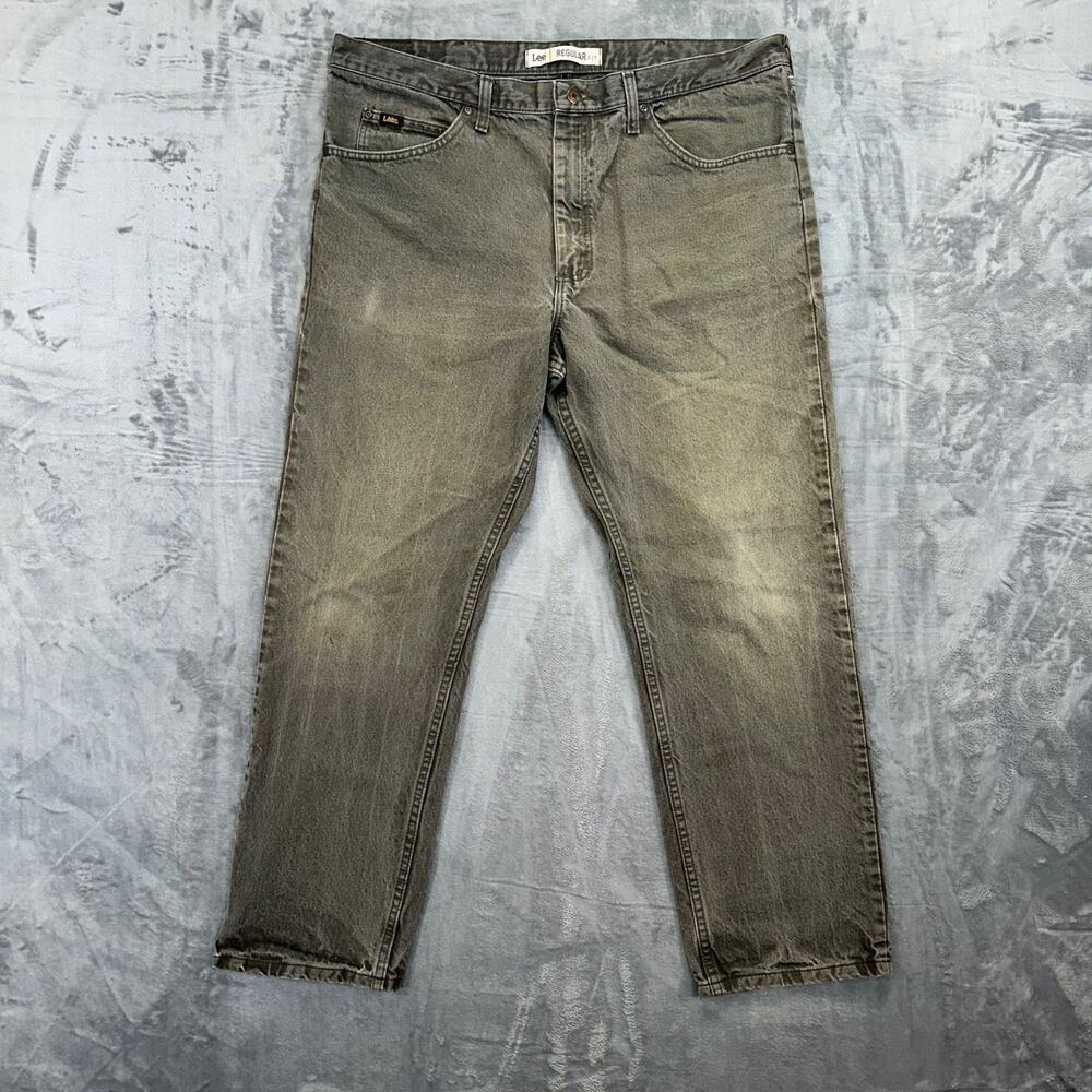 Lee Men's Regular‎ Fit Straight Jeans Size 40x30 Gray #2010